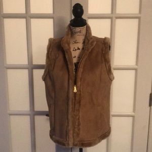 Faux suede/shearling vest